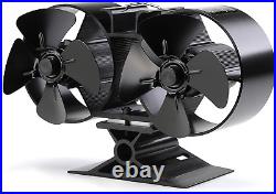 CRSURE Wood Stove Fan, 8 Blades Double Motors Fireplace Fan, Dual Fan for Heater
