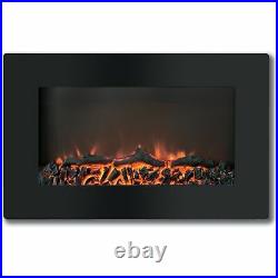 Cambridge CAM30WMEF-2BLK 30 Callisto Wall Mount Electronic Fireplace with Lo