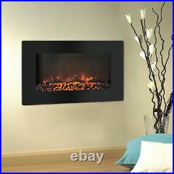 Cambridge CAM30WMEF-2BLK 30 Callisto Wall Mount Electronic Fireplace with Lo