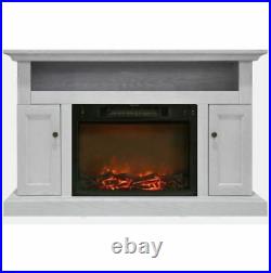 Cambridge CAM5021-2WHT Sorrento Mantel with Electronic Fireplace Insert, White