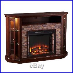 Cfp29939 Convertible Expresso / Fauxed Stone Electric Fireplace W Remote Control
