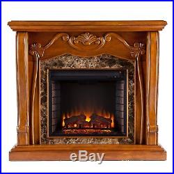 Cfp46969 Walnut Electric Fireplace Mantel With Fauxed Marble Front