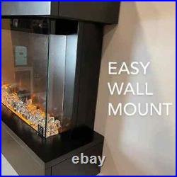 Chesmont 50 80034 Wall Mount 3-Sided Smart Electric Fireplace Alexa/Google Comp