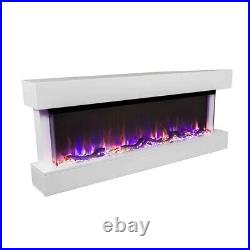 Chesmont 50 Wall Mount 3-Sided Smart Electric Fireplace Alexa/Google WHITE