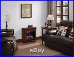 Chimney Electric Fireplace Free Space Heater Rolling Mantel Infrared Quartz New