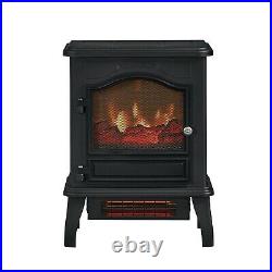Chimney Free Infrared Quartz Electric Space Heater, Black warm up to 1,000 s/ft