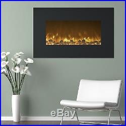 Color Changing Electric Fireplace Wall Mount and Stand Remote 36 x 22 Inch