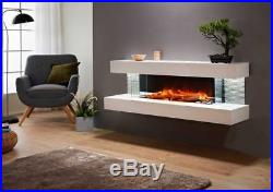 Compton 1000 European 72 Inch Contemporary Wall Mount White Electric Fireplace