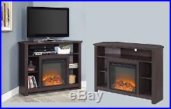 Corner Electric Fireplace TV Stand up to 60 Storage Shelve Entertainment Center