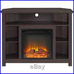 Corner Electric Fireplace TV Stand up to 60 Storage Shelve Entertainment Center