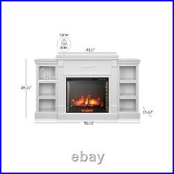 Della Electric Faux Fireplace TV Stand Mantel Heater, Entertainment Center wi