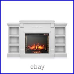 Della Electric Faux Fireplace TV Stand Mantel Heater, Entertainment Center wi
