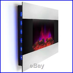 Deluxe Wall Mount Fireplace Heater Adjustable Electric Stove Stainless Steel NEW