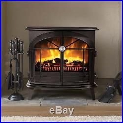Dimplex Leckford 2kW Electric Flame Effect Stove in Matt Black with Remote