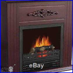 ELECTRIC FIREPLACE HEATER Indoor Living Room TV Stand with 28 Mantle Chestnut
