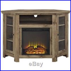 Electric CORNER Fireplace TV Stand for TVs up to 52 48L x 20W x 32H BARNWOOD