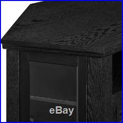 Electric Corner Fireplace TV Stand Black Media Wood Console Heater Display Cabin