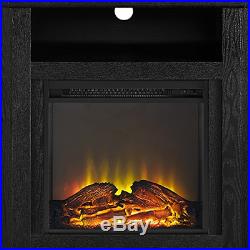 Electric Corner Fireplace TV Stand Black Media Wood Console Heater Display Cabin