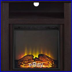 Electric Corner Fireplace TV Stand Espresso Media Wood Console Heater Display Ca