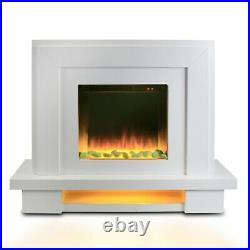 Electric Fire Fireplace Free Standing Modern Surround Mantelpiece Heater Flame