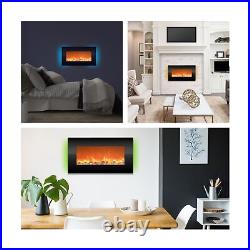 Electric Fireplace 30 Inch Wall Mounted Fireplace 13 Backlight Colors and