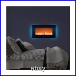 Electric Fireplace 30 Inch Wall Mounted Fireplace 13 Backlight Colors and