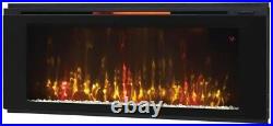 Electric Fireplace 48 in. Wall-Mount 1500 Watts Adjustable Flame Colors in Black