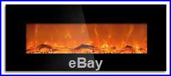 Electric Fireplace 50 Built In 1500-W Heater-Realistic LED Flames Mounted Glass