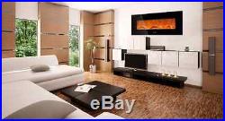Electric Fireplace 50 Built In 1500-W Heater-Realistic LED Flames Mounted Glass