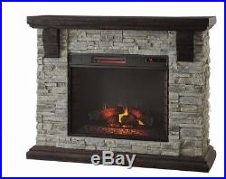 Electric Fireplace 50 in. Adjustable Flicker Media Console TV Stand Stone Gray