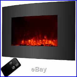 Electric Fireplace Adjustable 1500W Heater Wall Mount with Standing & Remote