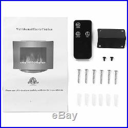 Electric Fireplace Adjustable 1500W Heater Wall Mount with Standing & Remote