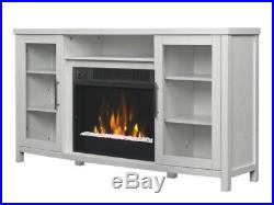 Electric Fireplace Entertainment Center White Media TV Stand 65 in. Cabinet Log
