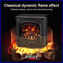 Electric Fireplace Fire Wood Flame Effec Heater Stove Living Room Log Burner Fan