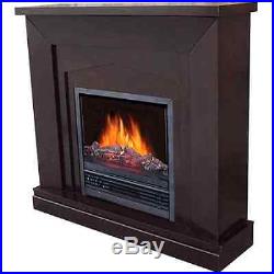 Electric Fireplace Heater 47 Mantle Adjustable Heat Free Stand Dark Chocolate