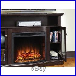 Electric Fireplace Heater 50 TV Stand Wood Media Console Center Storage Cabinet