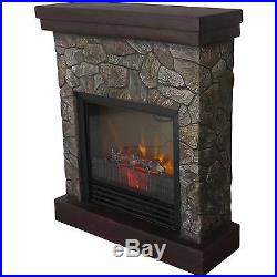 Electric Fireplace Heater Faux Stone Free Standing Tv Stand 3750 BTU NEW