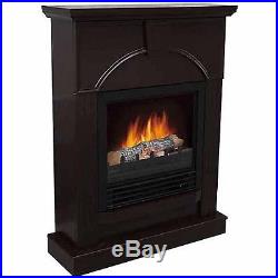 Electric Fireplace Heater TV Stand Adjustable Heat Free Standing Dark Chocolate