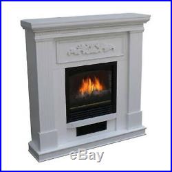 Electric Fireplace Heater Wall Corner Room 38 Inch LED Flame Adjustable White
