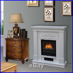Electric Fireplace Heater Wall Corner Room 38 Inch LED Flame Adjustable White