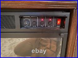 Electric Fireplace Heater Wood Mantel Surround Lighted Logs Remote Control