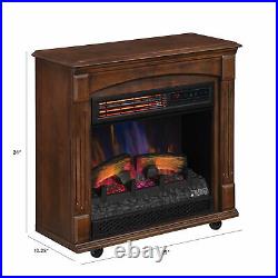 Electric Fireplace Infrared Quartz Heater LED Flame Freestanding Remote Control