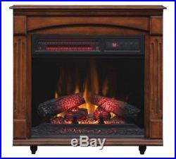Electric Fireplace Infrared Quartz Living Room Bedroom Remote 5200 BTU Cherry