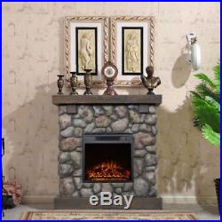 Electric Fireplace Living Room Bedroom Indoor Heater Polyfiber with 38 Mantle