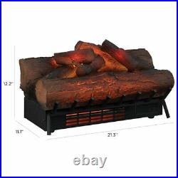 Electric Fireplace Logs Heater Living Room Fire Real Flame Adjustable Thermostat