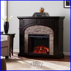 Electric Fireplace Mantle Large Space Heater Remote Control Flame Logs Home Heat