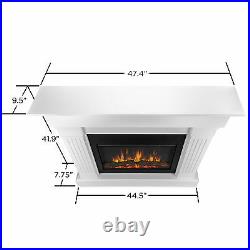 Electric Fireplace Real Flame Crawford Built In Look Heater White, or Gray