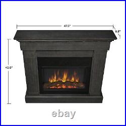 Electric Fireplace Real Flame Crawford Built In Look IR Heater Black or Gray