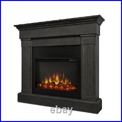 Electric Fireplace Real Flame Crawford Built In Look IR Heater Black or Gray