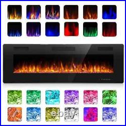 Electric Fireplace Recessed&Wall Mounted Ultra Thin Low Noise Remote Control NEW